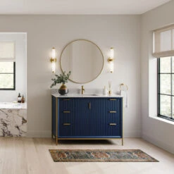 The Everleigh Bathroom Vanity, Single Sink, 48", Royal Blue, Freestanding