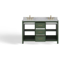The Woodruff Bathroom Vanity, Double Sink, 54", Vogue Green, Freestanding -Warm Bathroom b96114fb03d99b99 5771 w800 h800 b1 p0
