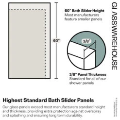 52-56"x60" Frameless Bath Tub Sliding Shower Door, Satin Brass -Warm Bathroom b9812d0e0345d8aa 2273 w800 h800 b1 p0