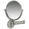 Contemporary Wall Mounted Mirror With 3-Times Magnification, Polished Nickel