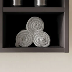 The Rhone Bathroom Vanity, Single Sink, 48", Walnut And Dark Gray, Wallmounted -Warm Bathroom b9f1f23503c7444f 4004 w800 h800 b0 p0