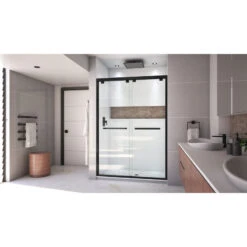 DreamLine Encore 50-54x76 Semi-Frameless Bypass Shower Door, Satin Black -Warm Bathroom ba519e59018427fe 7126 w800 h800 b1 p0