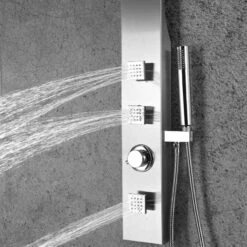 ANZZI Sans 40" Full Body Shower Panel System With Heavy Rain Shower, Nickel -Warm Bathroom ba81565303348a8a 8008 w800 h800 b0 p0