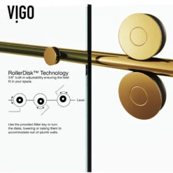 VIGO 64x74 Elan Frameless Sliding Shower Door, Matte Gold 24 VIGO 64x74 Elan Frameless Sliding Shower Door, Matte Gold -Warm Bathroom bb411e570f5a40ef 7241 w800 h800 b1 p0