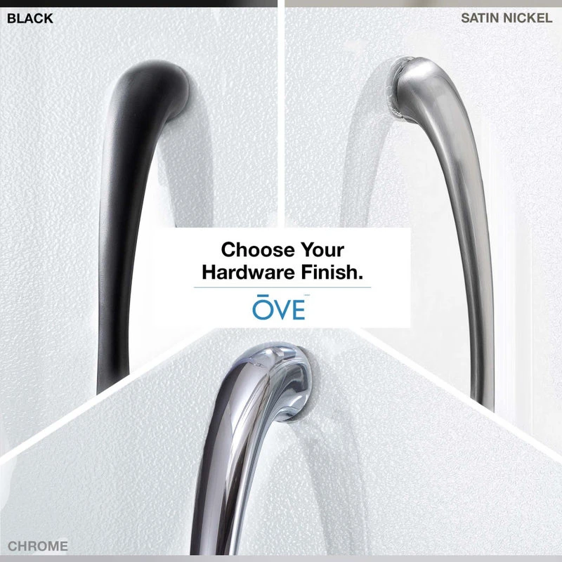 Ove Decors Breeze 34 Shower Kit, Frosted Glass Panels And Base, Satin Nickel 11 Ove Decors Breeze 34 Shower Kit, Frosted Glass Panels And Base, Satin Nickel - Image 11