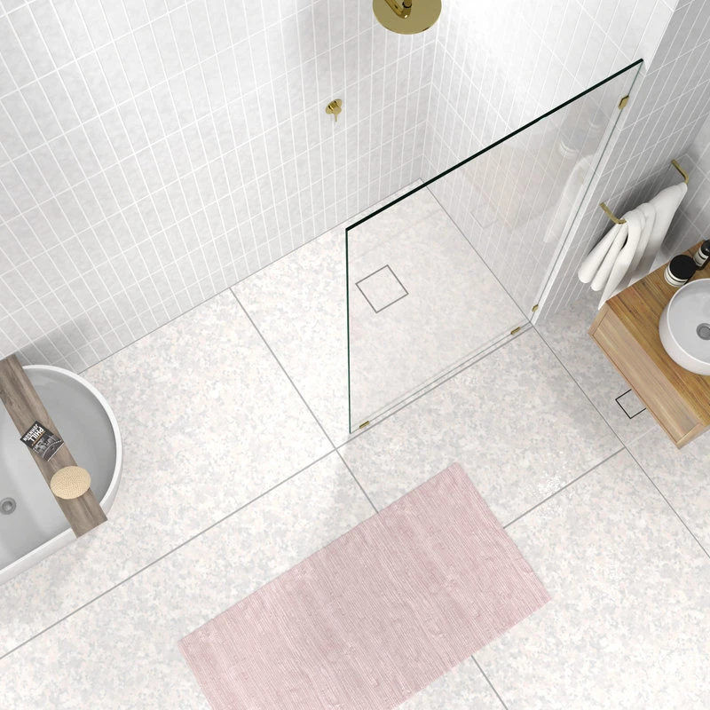 78"x42" Frameless Shower Door Single Fixed Panel, Polished Brass 2 78"x42" Frameless Shower Door Single Fixed Panel, Polished Brass - Image 2