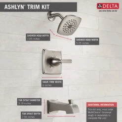 Delta Ashlyn Monitor 14 Series Tub And Shower Trim, Stainless, T14464-SS -Warm Bathroom bb81a88a0d35f16a 1366 w800 h800 b0 p0