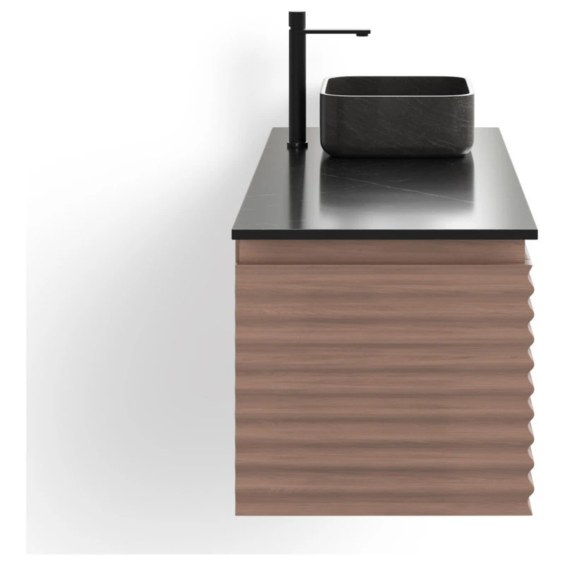 Accordion Bath Vanity, Single Sink 60", Chestnut Oak, Wall Mounted, Right Sink 11 Accordion Bath Vanity, Single Sink 60", Chestnut Oak, Wall Mounted, Right Sink - Image 11