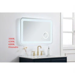 24"x36" Hardwired Led Mirror With Magnifier And Color Changing Temperature -Warm Bathroom bbe113e101040681 5876 w800 h800 b0 p0