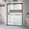 DreamLine Encore 50-54x76 Semi-Frameless Bypass Shower Door, Satin Black