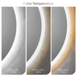 Dimora Round Frameless Modern Bathroom/Vanity LED Lighted Wall Mirror, 32" -Warm Bathroom bdd1131102b35287 8097 w800 h800 b1 p0