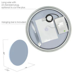 Dimora Round Frameless Modern Bathroom/Vanity LED Lighted Wall Mirror, 32" -Warm Bathroom bf31120002b3528a 8097 w800 h800 b1 p0