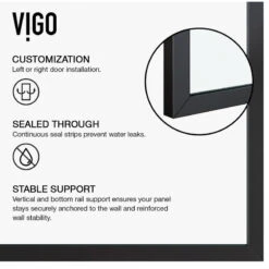 VIGO Frameless Fixed Shower Screen With Clear Glass, Matte Black 13 VIGO Frameless Fixed Shower Screen With Clear Glass, Matte Black -Warm Bathroom bfb14d650faaba55 8778 w800 h800 b1 p0