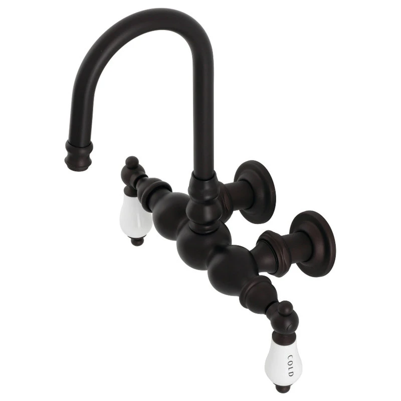 CA3T5 3-3/8" Wall Mount Clawfoot Tub Faucet, Oil Rubbed Bronze 1 CA3T5 3-3/8" Wall Mount Clawfoot Tub Faucet, Oil Rubbed Bronze