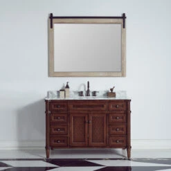 Cortes Rectangular Wall Mount Mirror, North American Logs, 48" -Warm Bathroom bfd1563f0304b36a 1309 w800 h800 b0 p0