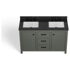 Woodruff Bath Vanity, Double Sink, 54", Pewter Green, Freestanding -Warm Bathroom c0a1ce4903d044c4 6451 w800 h800 b1 p0