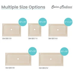 Voltaire 60 X 36 Single-Threshold, Center Drain, Shower Base, Biscuit -Warm Bathroom c0c15043025eb4a2 4851 w800 h800 b1 p0