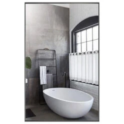 Rectangle Framed Bathroom Vanity Mirror Accent Wall Mirror, Black, 40"wx24"h 16 Rectangle Framed Bathroom Vanity Mirror Accent Wall Mirror, Black, 40"wx24"h -Warm Bathroom c121260303318d0c 3810 w800 h800 b1 p0