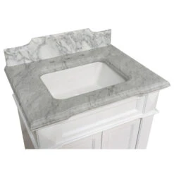 Elizabeth 30" Single Bathroom Vanity In White With Carrara Marble Top -Warm Bathroom c2917ec001a6b647 2508 w800 h800 b1 p0