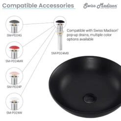 Classe 16" Color Ceramic Sink In Matte Black 24 Classe 16" Color Ceramic Sink In Matte Black -Warm Bathroom c30115c60fae9da3 7105 w800 h800 b1 p0