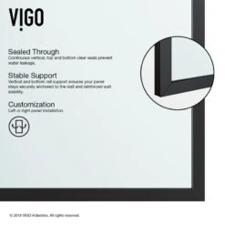 VIGO 33"x73" Fixed Frame Shower Screen, Matte Black -Warm Bathroom c4c133570f5b4573 8515 w800 h800 b0 p0