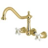 Kingston Brass Wall Mount Tub Faucet, Polished Brass