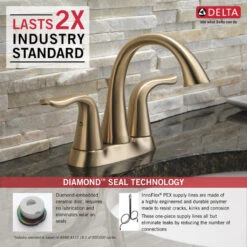 Delta Lahara 2 Handle Centerset Faucet, Champagne Bronze, 2538-CZMPU-DST -Warm Bathroom c54129ac032de783 8847 w800 h800 b0 p0