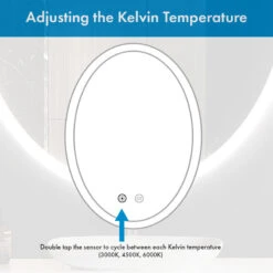 Ellipse Oval Dimmable LED Mirror With Defogger, 24"x36"x1.75" 10 Ellipse Oval Dimmable LED Mirror With Defogger, 24"x36"x1.75" -Warm Bathroom c57156560140ae8b 8145 w800 h800 b0 p0