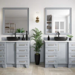 V410 Matte Black Porcelain Vessel Sink, 718 Vessel Faucet, Antique Bronze -Warm Bathroom c5d1fb4f0e4c88d5 6929 w800 h800 b0 p0