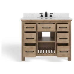 Rawley Bath Vanity, Weathered Fir, 42", Single Sink, Marble Top, Freestanding -Warm Bathroom c601f4cb03c73d99 2294 w800 h800 b1 p0