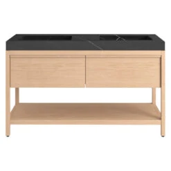 Shoji Bath Vanity, Whitewash Oak, 60", Double Sink, Freestanding -Warm Bathroom c6315d2a02967713 1994 w800 h800 b1 p0