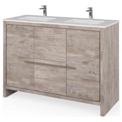 Esconde Bath Vanity, Natural Wood, 48", Double Sink, Freestanding -Warm Bathroom c681973203c743a9 8160 w800 h800 b1 p0