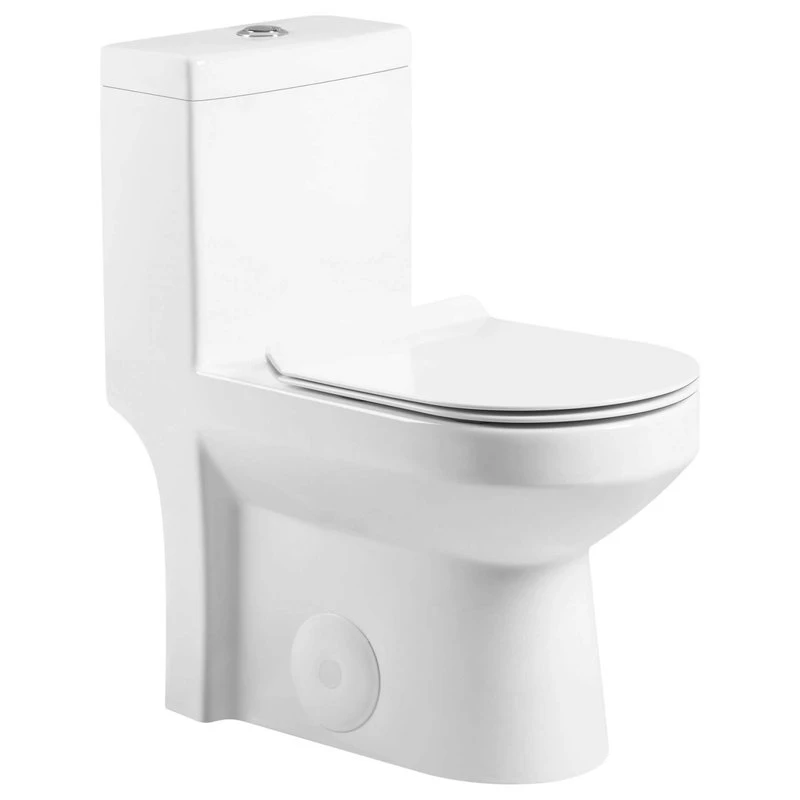Fine Fixtures Dual-Flush Round One-Piece Toilet, Seat Included, 12" Rough In 1 Fine Fixtures Dual-Flush Round One-Piece Toilet, Seat Included, 12" Rough In