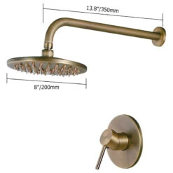 Brewst Round Rain Showerhead Only Wall Mount Shower System, Antique Brass -Warm Bathroom c6e1067a01792392 3196 w800 h800 b1 p0