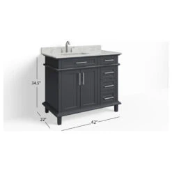 The Helm Bathroom Vanity, Gray, 42", Single Sink, Freestanding 20 The Helm Bathroom Vanity, Gray, 42", Single Sink, Freestanding -Warm Bathroom c6e1a3df03c743d3 7064 w800 h800 b1 p0