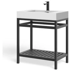 The Nova Bathroom Vanity, Black, 30", Single Sink, Freestanding -Warm Bathroom c751e8fd03c74355 7951 w800 h800 b1 p0