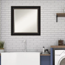 Trio Oil Rubbed Bronze Beveled Bathroom Wall Mirror - 24.5 X 24.5 In. -Warm Bathroom c7a125040ec6c42e 6901 w800 h800 b0 p0