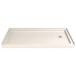DreamLine SlimLine 36"D X 60"W X 2 3/4"H Right Drain Shower Base In Biscuit