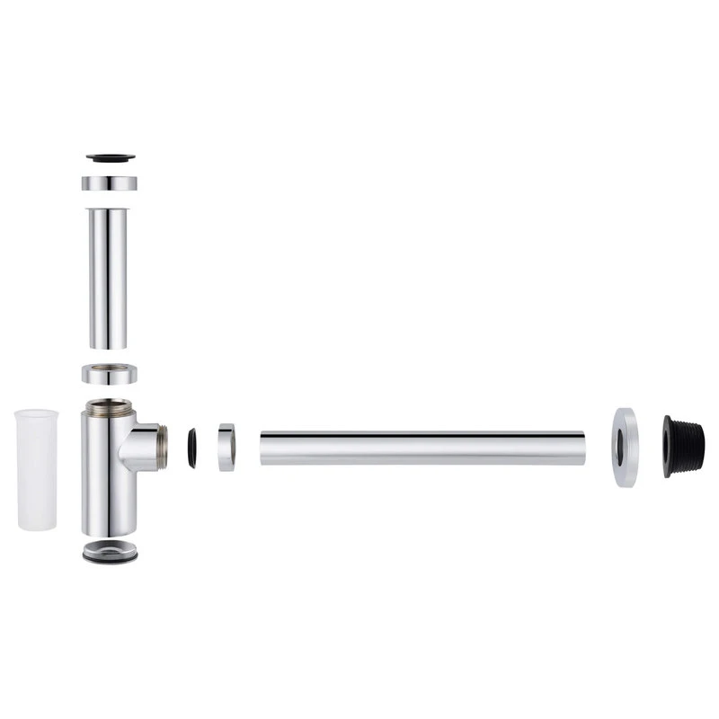 Kibi Bathroom Sink Decorative Round Bottle Trap, Chrome 8 Kibi Bathroom Sink Decorative Round Bottle Trap, Chrome - Image 8