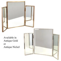 Glam Silver Frame Folding Vanity Mirror Table Top Triple Double Side Portable -Warm Bathroom c851fa710ea2c07f 0726 w800 h800 b1 p0