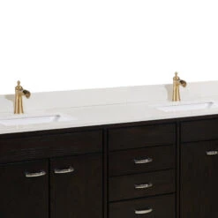 Belluno Composite Stone Vanity Top In Milano White With White Sinks, 73" -Warm Bathroom c8615273010dd1e1 8080 w800 h800 b0 p0