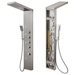 American Imaginations Rectangle Wall Mount Stainless Steel Shower Panel In Brushed Stainless Steel