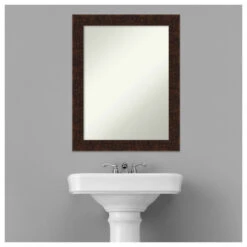 William Mottled Bronze Narrow Non-Beveled Bathroom Wall Mirror - 22 X 28 In. 15 William Mottled Bronze Narrow Non-Beveled Bathroom Wall Mirror - 22 X 28 In. -Warm Bathroom c8e1095302bdddec 6149 w800 h800 b1 p0