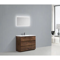 Moa Bathroom Vanity With 3 Drawers And Acrylic Sink, Rosewood, 42" -Warm Bathroom c90174980a9ec302 6191 w800 h800 b0 p0