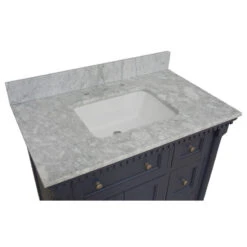 Sydney 36" Bathroom Vanity, Marine Gray, Carrara Marble 11 Sydney 36" Bathroom Vanity, Marine Gray, Carrara Marble -Warm Bathroom c931b98d0262dadd 4509 w800 h800 b1 p0