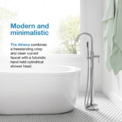 Athena Freestanding Tub Faucet With Handheld, Matte Black -Warm Bathroom ca3158fc0efb7ab4 9912 w800 h800 b0 p0