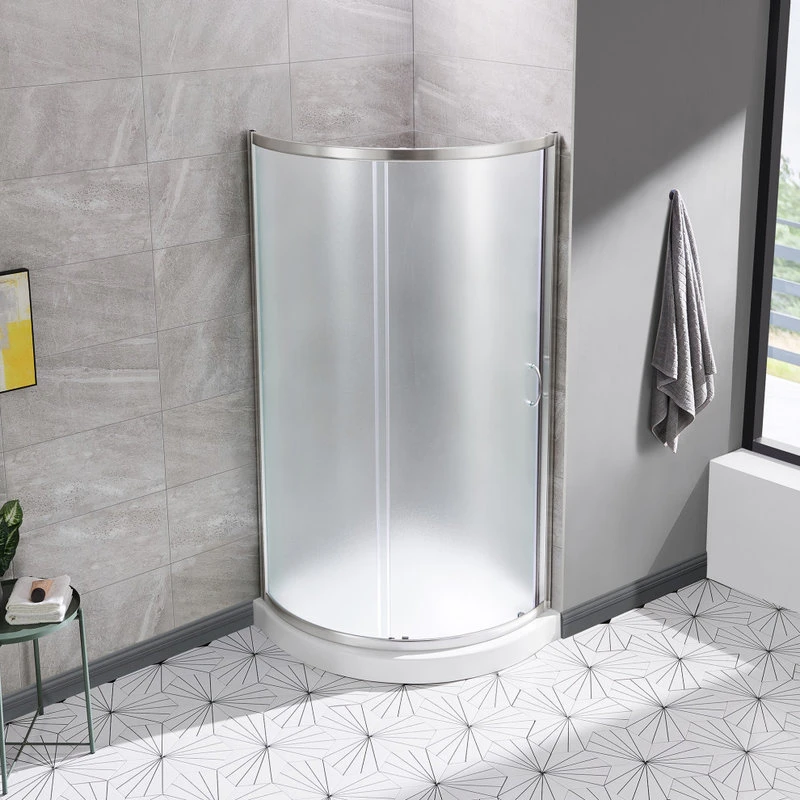 Ove Decors Breeze 34 Shower Kit, Frosted Glass Panels And Base, Satin Nickel 6 Ove Decors Breeze 34 Shower Kit, Frosted Glass Panels And Base, Satin Nickel - Image 6