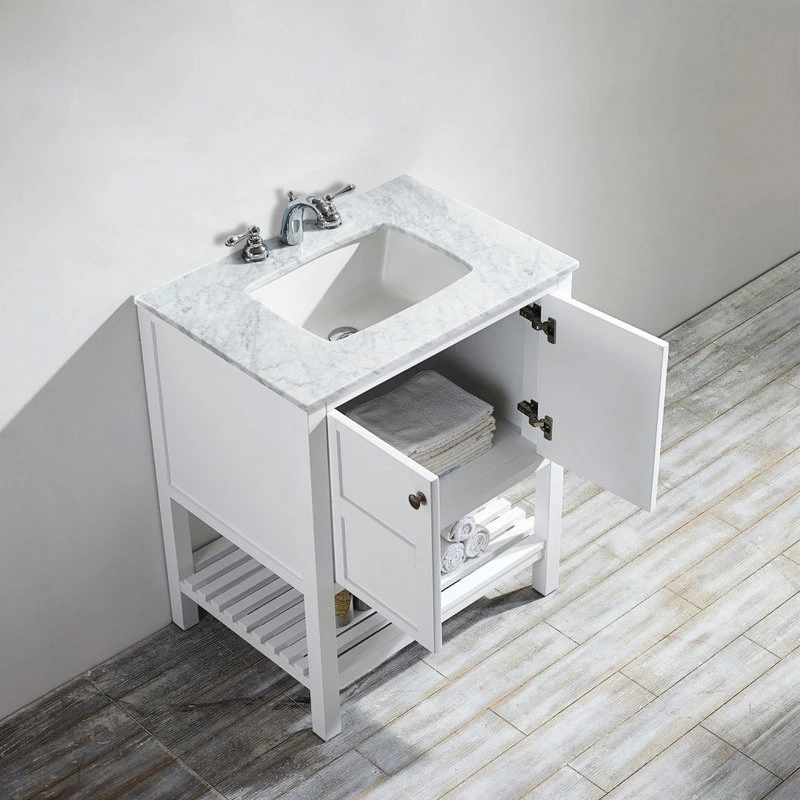 Florence 30" Single Vanity Carrara Marble, White, Without Mirror 5 Florence 30" Single Vanity Carrara Marble, White, Without Mirror - Image 5