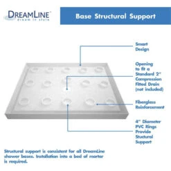 DreamLine SlimLine 42"D X 42"W X 2 3/4"H Center Drain Shower Base In Biscuit -Warm Bathroom cae1699b0de998f9 9838 w800 h800 b1 p0