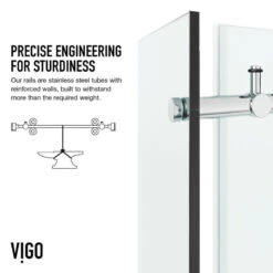 VIGO 34"x46" Elan E-class Frameless Shower Enclosure, Chrome -Warm Bathroom cb21d6d0003d0615 9444 w800 h800 b0 p0